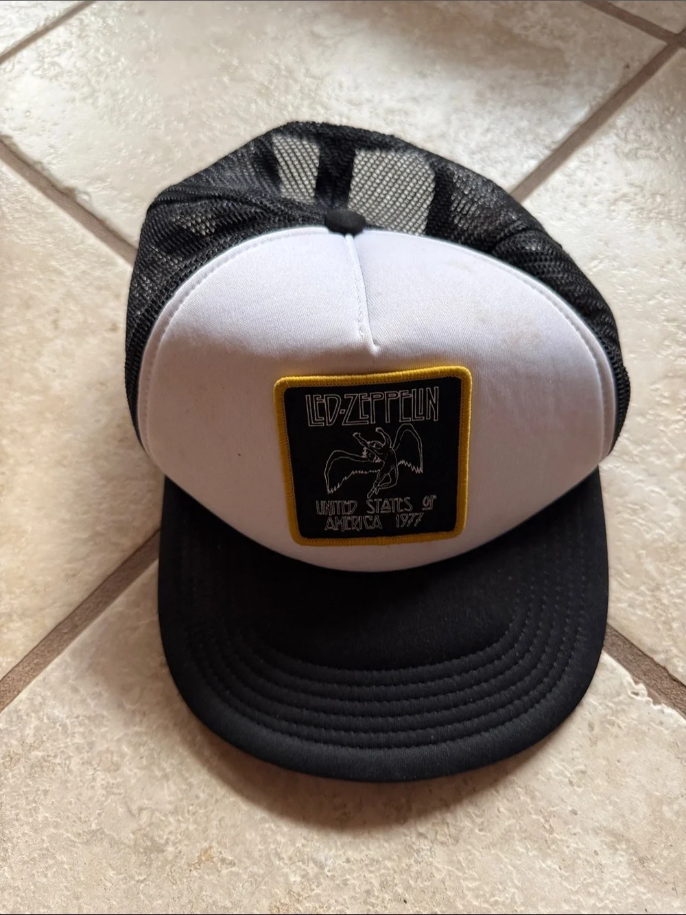 Led Zeppelin Black & White Trucker Hat